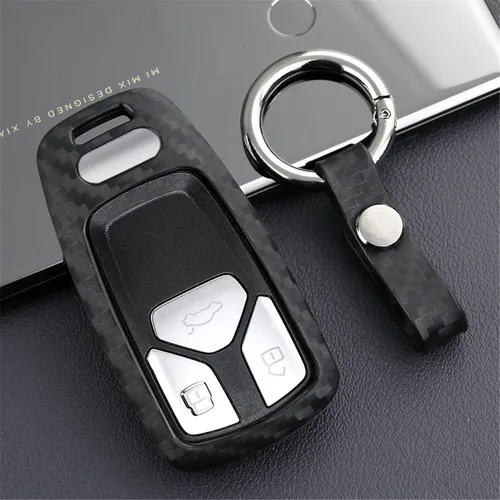 Miniatura 7 de Funda de goma de silicona suave con textura de fibra de carbono para Audi A4 A4L A5 A6 A7 A8 Q5 Q7 R8 RS Q3 RS4 RS5 RS7 S4 S5 S6 S7 S8 SQ5 SQ7 TT