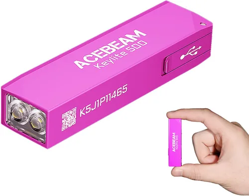 Miniatura 13 de ACEBEAM Keylite 500 Linterna de Llavero de Altos Lúmenes Recargable, Linterna EDC de Bolsillo Plana Ultra Compacta con LEDs Duales, 6 Modos, Carga
