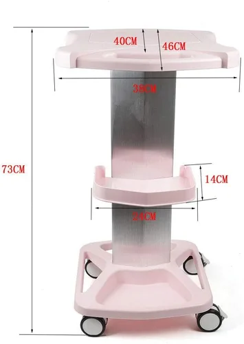 Miniatura 2 de Carrito de salón rodante - Carro móvil de aluminio con soporte para carritos rodantes médicos para cavitación ultrasónica, máquina RF, estante
