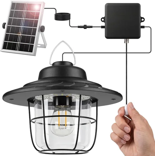 Miniatura 11 de ropelux Luz solar de cobertizo para interiores y exteriores, brillante, 2000 lúmenes, 5 modos (disponible durante el día), lámpara con 3