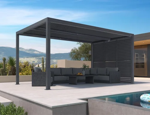 Miniatura 48 de PURPLE LEAF 94AS - Pérgola pequeña de aluminio compacto de 10 x 12 pies con techo rígido con listones ajustables para patio, cubierta de terraza
