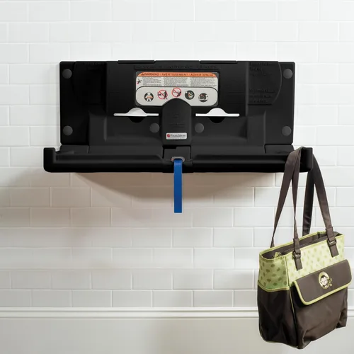 Miniatura 7 de Foundations Cambiador de bebé horizontal clásico con placa trasera de montaje EZ, montado en la pared, correa de seguridad ajustable con una sola