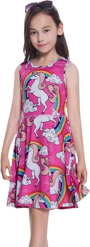Miniatura 2 de Jxstar Vestidos sin mangas para niñas, ropa casual de verano para niños pequeños