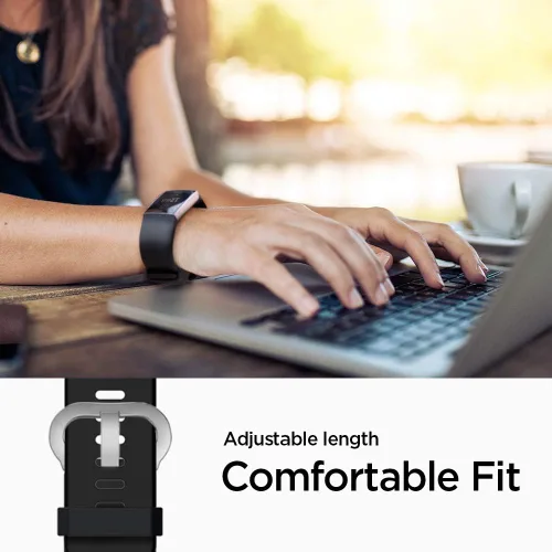 Miniatura 5 de Spigen Ajuste de silicona diseñado para Fitbit Charge 4 (2020) / Charge 3 (2018) Band - Negro