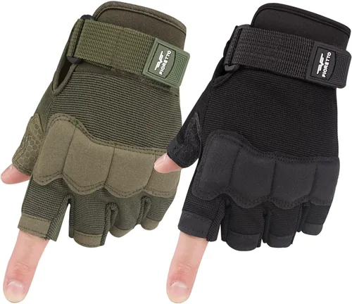 Miniatura 9 de FIORETTO Guantes sin dedos, guantes de medio dedo para conducción, ciclismo, tiro, caza, motocicleta, escalada, trabajo al aire libre 215801