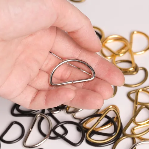 Miniatura 5 de 40 piezas de anillos en D de 1-1/2" (38mm) soldados de metal fuerte colores mixtos semi-circulares para collares de mascotas, hardware, anillos