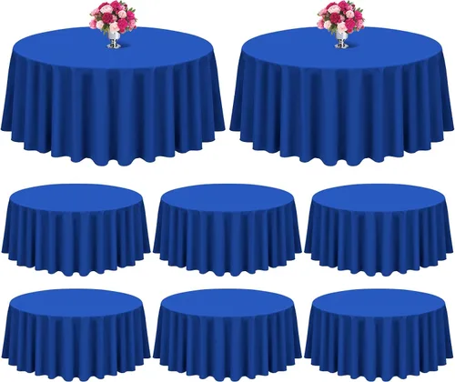Miniatura 48 de Showgeous Paquete de 4 manteles rectangulares de poliéster de 60 x 102 pulgadas, resistentes a las arrugas, lavables, para bodas, mesas de comedor