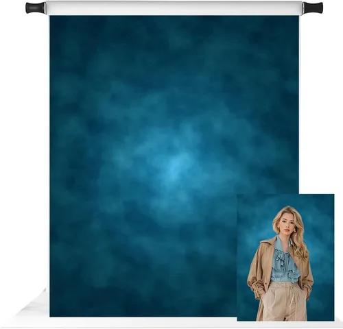 Kate Telón de fondo abstracto azul de 5 x 7 pies para fotografía, retrato azul oscuro, fondo de tela, accesorios de estudio fotográfico