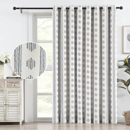 Miniatura 32 de Melodieux Cortinas bohemias 80% opacas de 63 pulgadas de largo para dormitorio, sala de estar, oscurecimiento de sala de estar, cortinas
