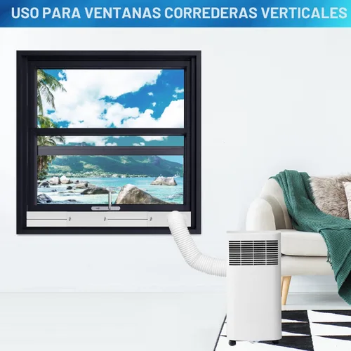 Miniatura 8 de YoleShy Kit de ventana de aire acondicionado portátil con acoplador, sello de ventana ajustable para unidad de CA, kit de ventilación de CA