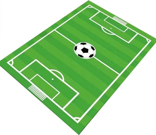 Miniatura 13 de Alfombra de campo de fútbol infantil de 2.6 x 4 pies para dormitorio de niños, alfombra de campo de fútbol verde antideslizante, alfombra