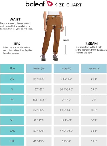 Miniatura 6 de Baleaf - Pantalones cargo de senderismo para mujer, de secado rápido, ligeros, resistentes al agua, con cintura elástica, para todas las estaciones
