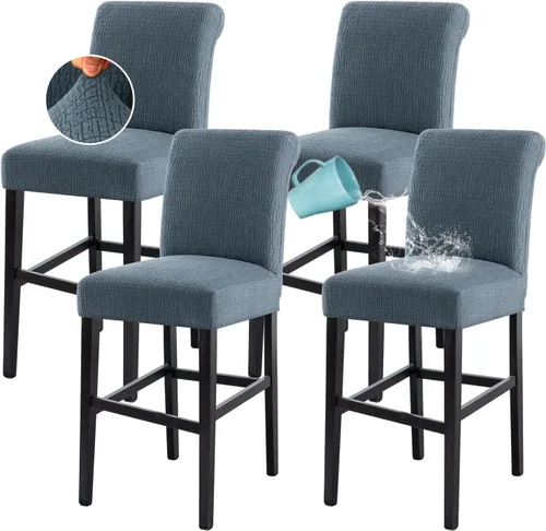 Miniatura 15 de H.VERSAILTEX Funda para taburete de bar 100% impermeable, elástica, funda para taburete de mostrador, funda para silla de pub, para comedor