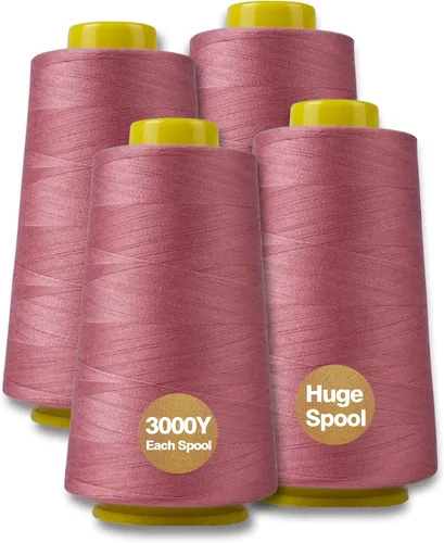Miniatura 23 de Hilo de serger jaspeado, hilo multiusos para costura, poliéster, 4 conos de 3000 yardas cada carrete para máquina de coser 4 Arco iris