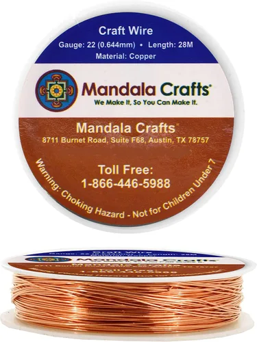 Miniatura 13 de Mandala Crafts Alambre de cobre puro calibre 18 para hacer joyas, envolver, esculpir y electroculturar jardinería – 3.3 x 5 yardas surtido