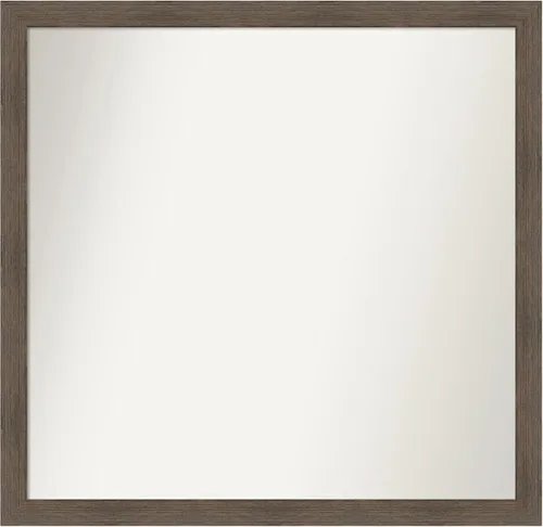 Miniatura 147 de Amanti Art Espejo de pared personalizado no biselado (24 x 27 pulgadas), marco estrecho de nogal chipre - varios tamaños personalizados - Espejo