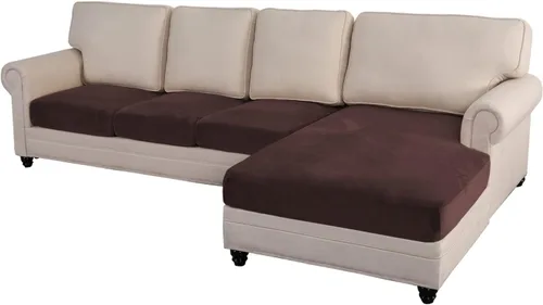 Miniatura 38 de MIFXIN Fundas para sofá modular, 3 piezas, funda de asiento de sofá de terciopelo elástico en forma de L, funda de cojín separada, protector