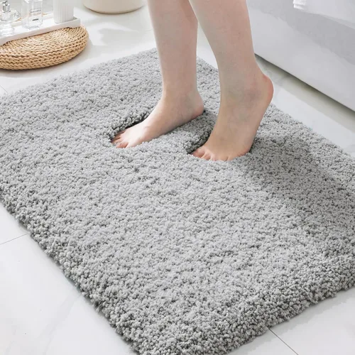 Miniatura 45 de ILANGO Alfombras de Baño Beige 32" × 20" Antideslizantes y Súper Absorbentes Extra Gruesas Suaves, Alfombra de Baño Lavable para Piso, Alfombra