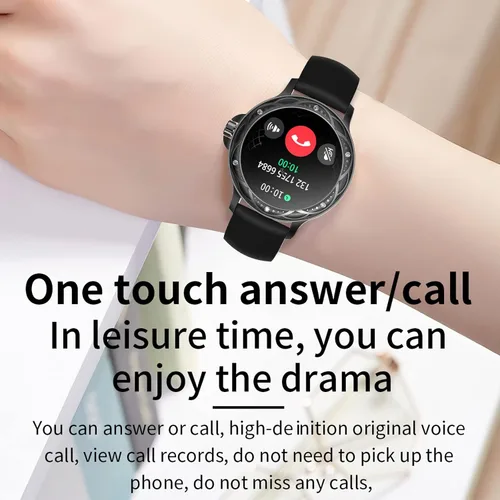 Miniatura 3 de Reloj para mujer Hombre Fitness Tracker, relojes inteligentes de diamantes rosas para mujer (respuesta/hacer llamadas) con pantalla táctil a
