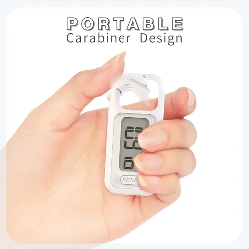 Miniatura 3 de Contador de pasos 3D simple, podómetro para caminar, rastreador de pasos con cordón para el cuello/mosquetón para hombres, mujeres, adolescentes