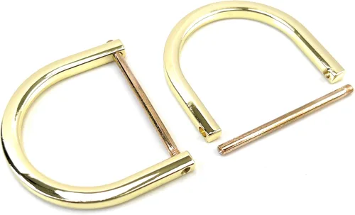 Miniatura 21 de 4 anillos en D resistentes con grillete de 1-1/2 pulgadas, oro antiguo, en forma de U, repuesto para bolso, llavero, collar de perro