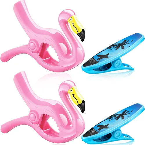 Miniatura 9 de Waydress 4 clips para toallas de playa, tamaño gigante, resistentes al viento, para sillas de playa, crucero, patio, piscina o pinzas de sujeción