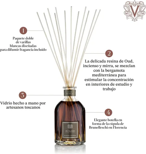 Miniatura 2 de Dr. Vranjes - Difusor Oud Nobile de 8.5 fl oz + paquete doble de varillas blancas (paquete de 3 piezas) - Fragancia casera de lujo, fabricada
