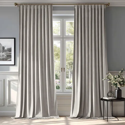 Miniatura 27 de MIULEE Cortinas de Terciopelo Negro de 84 Pulgadas de Largo 2 Paneles - Cortinas de Ventana con Pliegues Pinzados de Lujo que Oscurecen