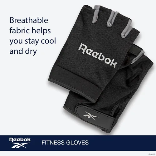Miniatura 7 de Reebok Guantes clásicos sin dedos, guantes ligeros de fitness y para levantamiento de pesas para entrenamiento