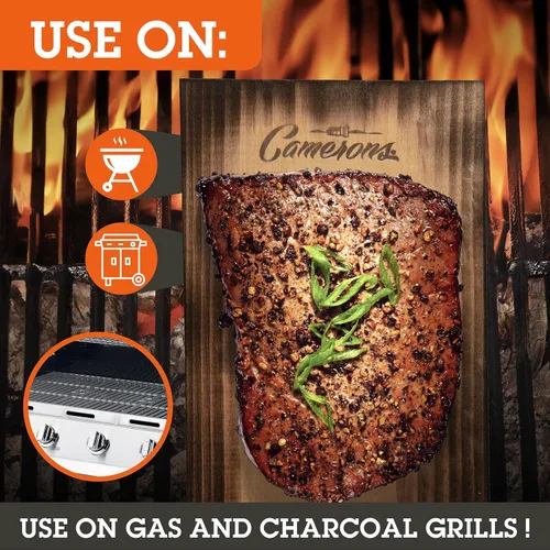 Miniatura 3 de Tablones para asar – Paquete de 2 tablas de cedro – Cedro occidental premium de 5.5 x 11.5 pulgadas para salmón a la barbacoa, mariscos, filetes