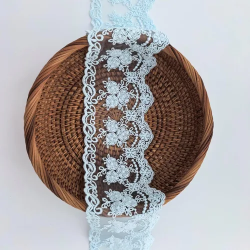 Miniatura 3 de Cinta con ribete de encaje, delicada cinta de corona para manualidades, costura y decoraciones de apliques para vestidos de novia, 3.3 pulgadas