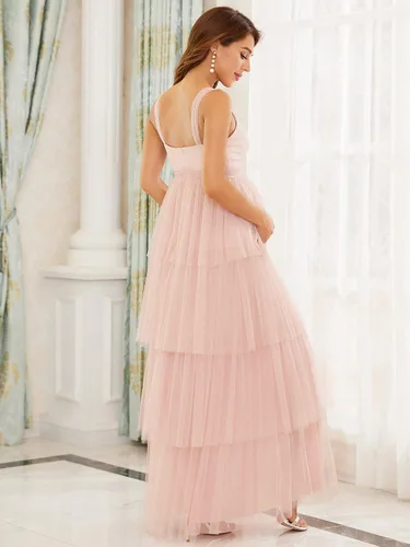 Miniatura 2 de Ever-Pretty Vestido de fiesta de noche de maternidad con cuello en V y borla para mujer 20794-EY