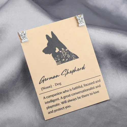 Miniatura 6 de Lywjyb Birdgot Aretes de pastor alemán con diseño de pastor alemán, regalo para hija