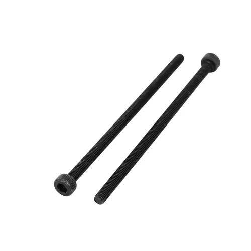 Miniatura 2 de uxcell M3x60mm rosca completa cabeza hexagonal moleteada tornillo tornillo negro 10pcs