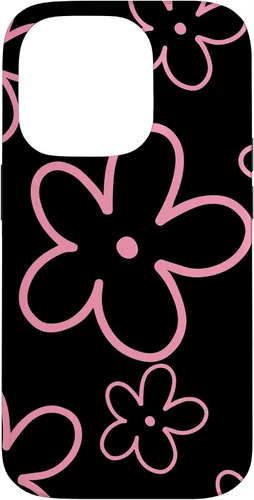 Miniatura 17 de Pink Black Flower Retro Modern Boho Floral Aesthetics Case for iPhone 17