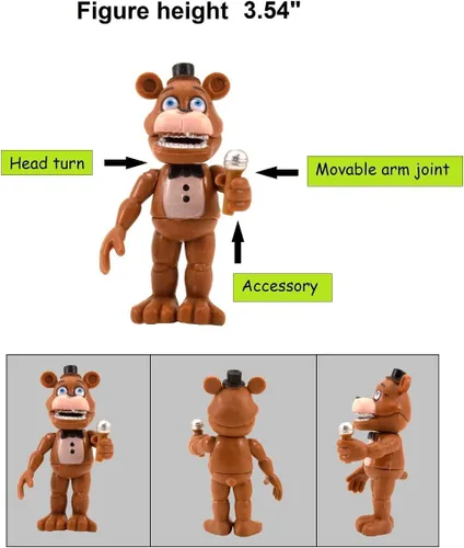 Miniatura 5 de NA Toysvill FNAF - Figuras de acción (juego de 6 piezas) Juego de figuras inspiradas en Five Nights at Freddy's Toys Figuras, adornos