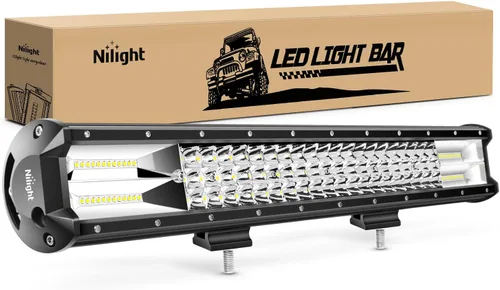 Miniatura 11 de Nilight - 18003C-A barra de luz LED de 15 pulgadas, 216 W, triple fila, haz combinado de luz difusa y concentrada, 21600 lúmenes, súper brillante
