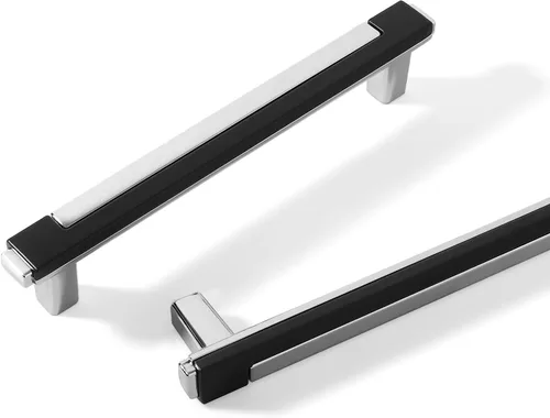Miniatura 22 de 2 paquetes de tiradores de gabinete negros y dorados para cocina, manijas de gabinete de zinc, herrajes para cajones, tiradores para armario