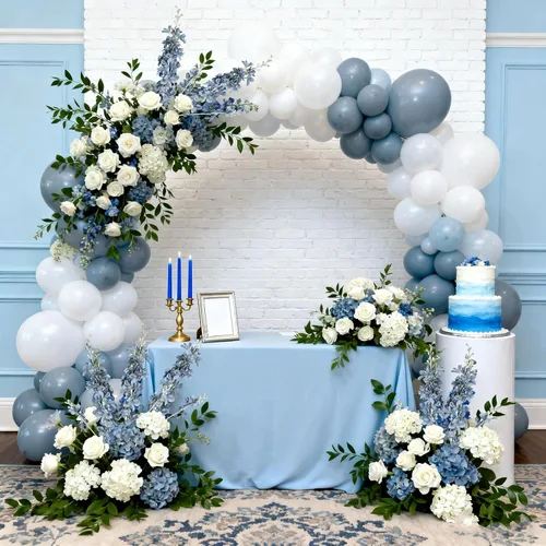 Miniatura 2 de IPOPU 6 PCS Flores Artificiales de Delfínium Flores Artificiales de Espuela de Cordero Flores de Seda de 85 cm de Tallo Largo para Arreglos de Boda