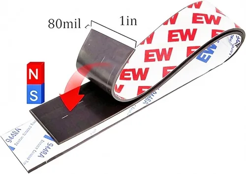 Miniatura 2 de Tiras magnéticas A+B con adhesivo, paquete de 4 tiras magnéticas flexibles (1 x 12 pulgadas) para manualidades, organización de refrigerador