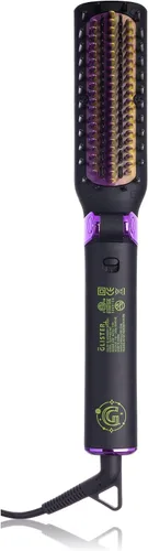 Glister - Cepillo alisador de cabello plegable, cepillo para alisar el cabello, voluminizador, rizador de flecos, peine de peinado con temperatura