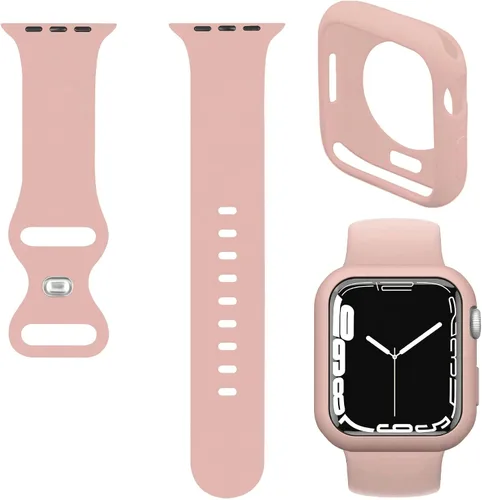 Miniatura 9 de Funda de silicona suave con correa compatible con Apple Watch de 1.92 pulgadas, 1.81 pulgadas, 1.77 pulgadas, 1.73 pulgadas, 1.654 pulgadas, 1.614