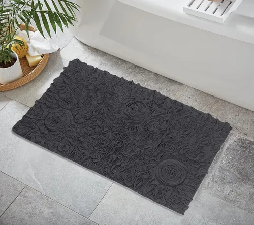 Miniatura 52 de Home Weavers Bell Flower Collection - Tapetes de baño copetudos 100 % algodón, extrasuaves y absorbentes, antideslizantes, lavables a máquina, lino