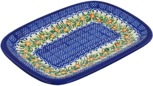 Miniatura 16 de Auténtico plato de cerámica polaca de 10 pulgadas en diseño amarillo hecho a mano en Bolesławiec Polonia por Ceramika Bona + certificado