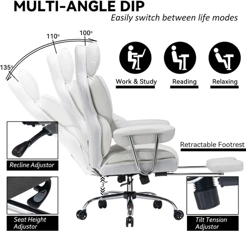 Miniatura 3 de Efomao Silla de oficina grande y alta, silla ejecutiva de respaldo alto resistente de 400 libras con asiento extra ancho de 23.6 pulgadas, silla