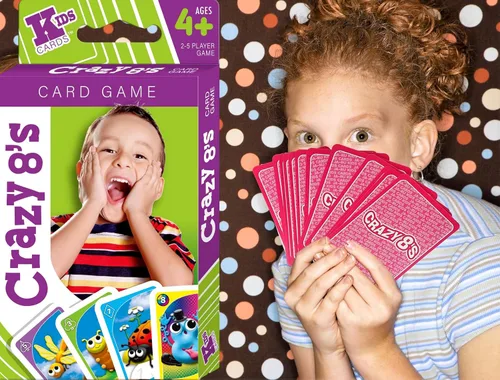 Miniatura 5 de JA-RU Juego de cartas de Crazy 8 (4.7 x 3 pulgadas) clásico juego de cartas Crazy Eights para niños, divertidos juegos de recreo interior para aula