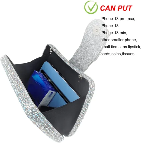 Miniatura 6 de Bolso de noche único con diamantes de imitación brillantes para mujer, bolso de embrague floral Sparkly, Rhinestone, Unique, Floral