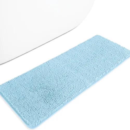 Miniatura 455 de Alfombra de baño pequeña de 12 x 18 pulgadas, lavable y absorbente, antideslizante, alfombra de baño de felpilla gruesa y suave para baño, ducha