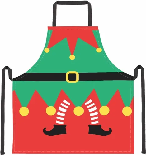 Miniatura 28 de Dreaweet Delantal de cocina unisex con cuello ajustable de Navidad