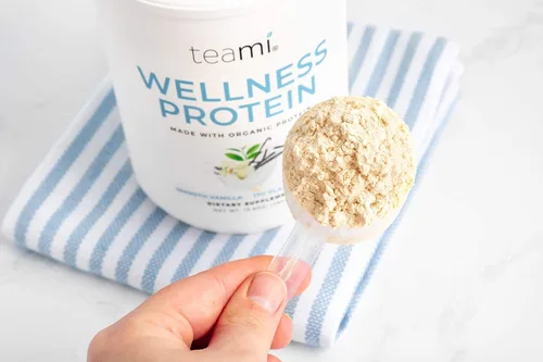 Miniatura 3 de Teami Proteína de vainilla en polvo con ingredientes orgánicos, proteína de guisante suave a base de plantas con bajos carbohidratos netos, sin OMG